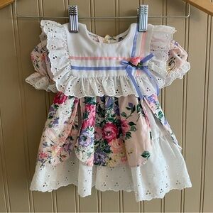 Vintage 80s 90s Super Cute Baby Toddler Dress Size 9-12 months
